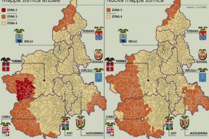 Mappa delle zone sismiche del piemonte