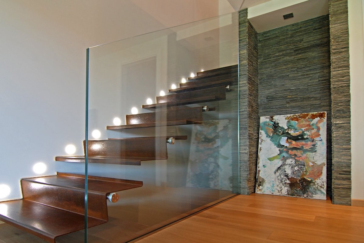 Design vetro e corten grandacasa Scale in vetro per interni